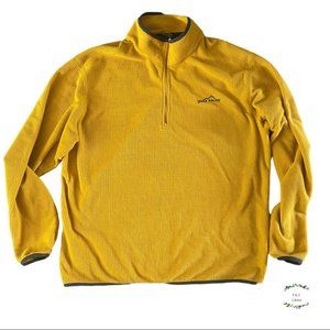 Eddie Bauer Yellow Long Sleeve Pullover with 1/4 Zip Front Size Large